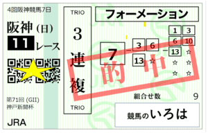 3連複的中馬券