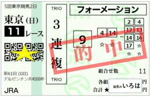 アルゼンチン共和国杯3連複