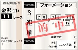 白山大賞典3連単240923